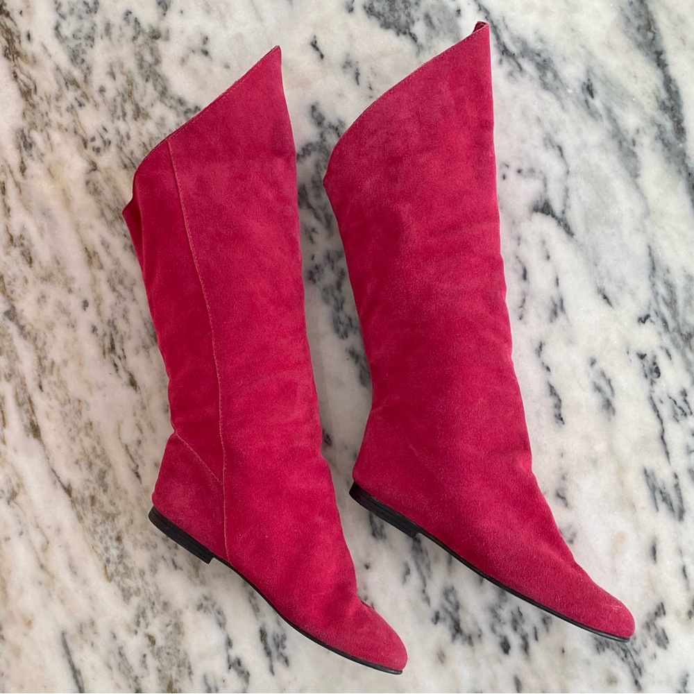 Women's Vintage Pink Suede Knee Boots size 8.5